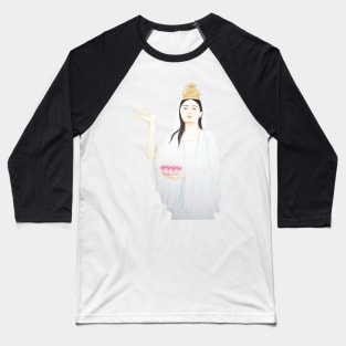 Kwan Yin, Goddess of Love and Compassion- Orange Baseball T-Shirt